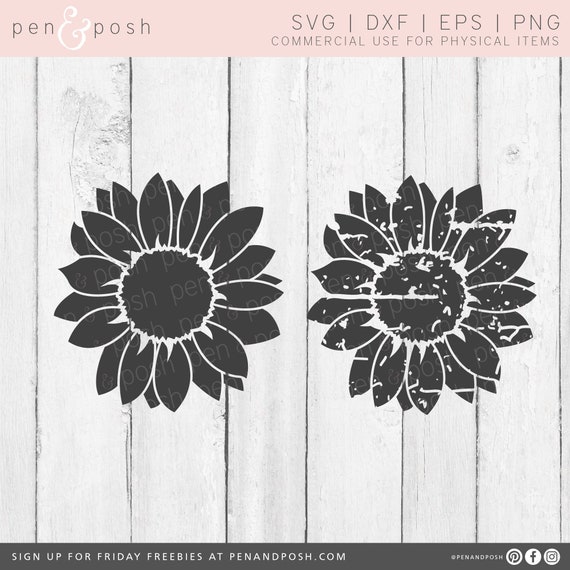 Download Sunflower SVG Flower SVG Grunge Sunflower Grunge Flower | Etsy