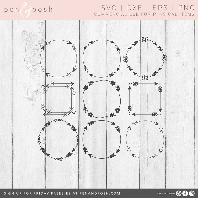 Download Monogram SVG Monogram SVG Frame Arrow Monogram Arrow | Etsy
