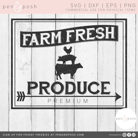 Download Farm Fresh Produce Svg Farmhouse Kitchen Svg Farmhouse Etsy PSD Mockup Templates