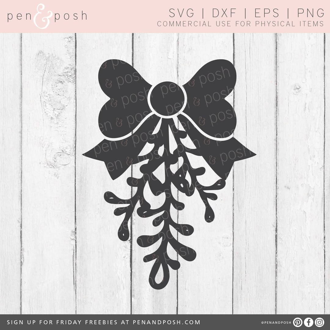 Mistletoe SVG Mistletoe Clipart Mistletoe Silhouette Mistletoe Cut File