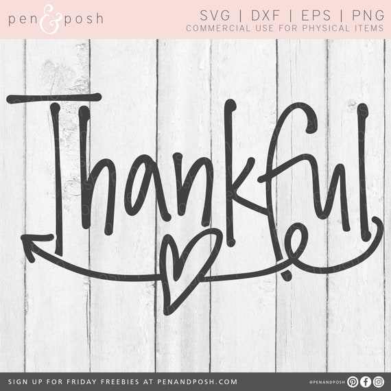 Thankful DXF Thankful SVG Thankful Clip Art Thankful Cricut File