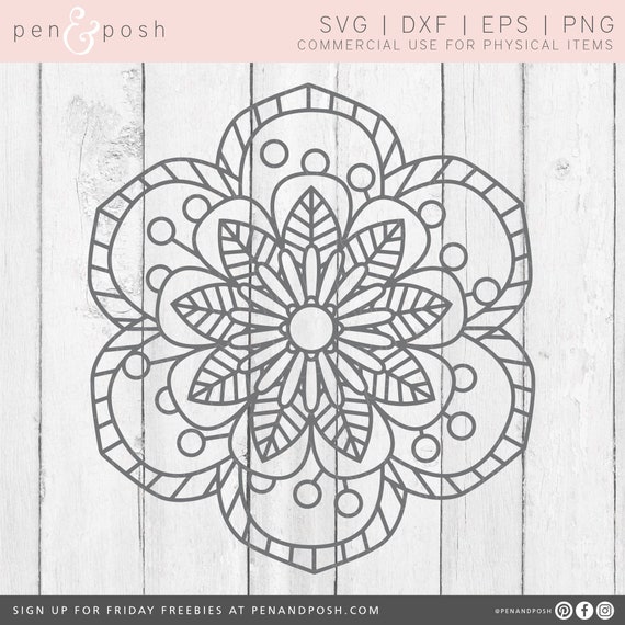 Mandala Svg Files Flower Clipart