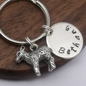 Lamb keyring gift, lamb keychain, personalised lamb gift, sheep keyring gift, baby lamb, name keyring