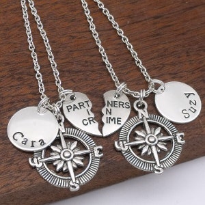 Two (2) Best friend necklace set, BFF necklaces, BFF jewellery, personalised name friendship jewellery, personalised gift for friend