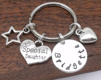 Gift for daughter, special daughter keyring, daughter keychain, personalised daughter gift, name keyring, customised