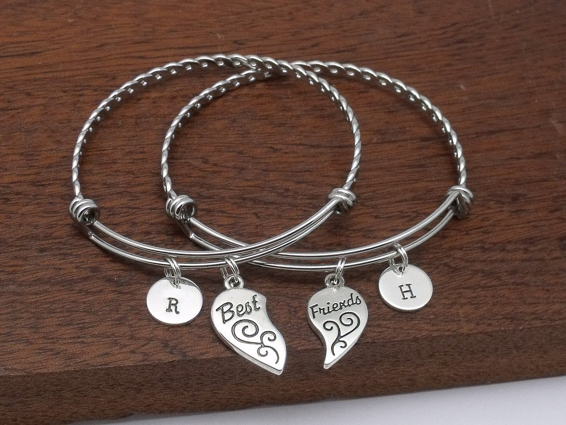 2 Best Friend Bracelets, Best Friend Split Heart Bracelets, Matching Best Friend Jewellery