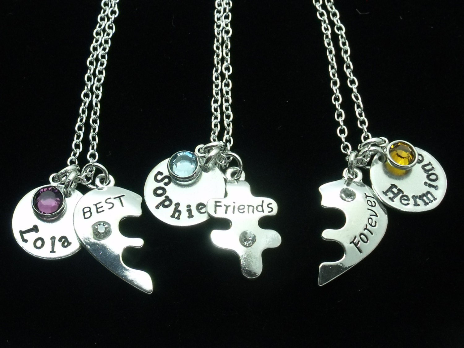 3 Necklaces Chains Collars Pendant Ring Words Best Friends Forever 3 Necklaces Chains Collars Pendant Ring Words Best Friends Forever