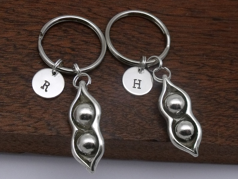 2 two peas in a pod keyring set gift set of 2 peas in a pod Etsy