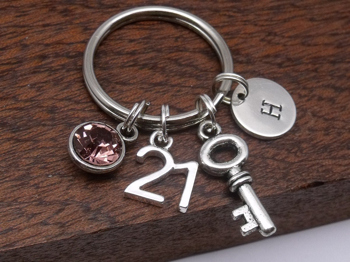 21st birthday keyring gift 21st birthday keychain 21st key Etsy