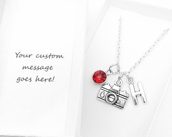 Camera Necklace - Photographer Gift With Inspirational Engraved Box, Stainless Steel Charm Pendant - View #5