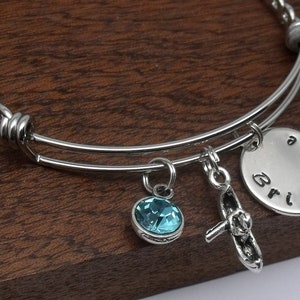 Rowing boat name bracelet gift, rowing jewellery, canow bracelet, bangle, personalised rowing gift, birthstone, customised name, text word