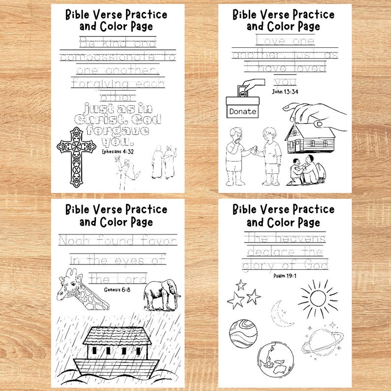 Printable Bible Coloring PDF Download Children's Bible Etsy