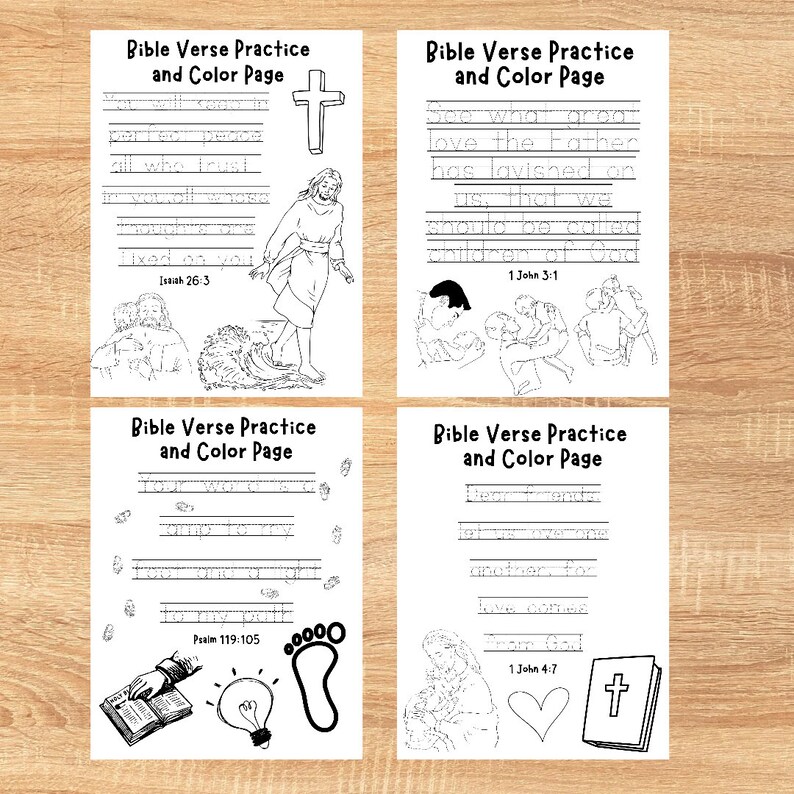 Printable Bible Coloring PDF Download Children's Bible Etsy