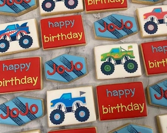 Monster Truck Decorated Cookies (1 dozen cookies)
