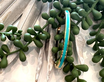 Evie Bracelet Teal 18k gold plated stainless steel snap lock bracelet elevating any look elegant dainty timeless perfect layering or solo