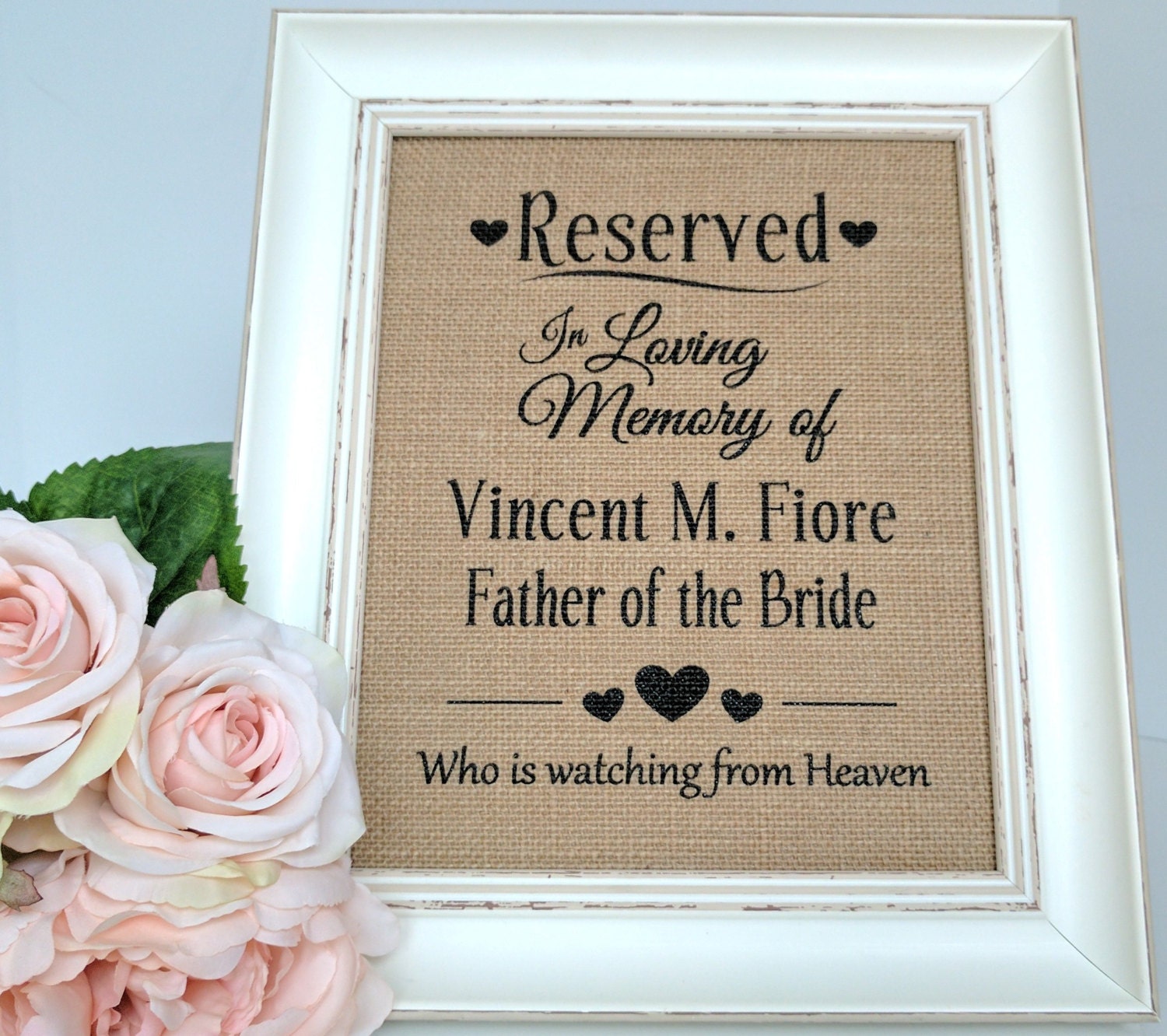 A4 or A5 frosted acrylic Perspex wedding signage reserved seat in loving memory of This seat is reserved memorial wedding reception sign