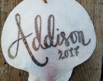 Christmas Ornament, Beach Ornament, Coastal Ornament, Personalized Ornament, Custom Ornament, Wedding or Anniversary Gift, Handwritten Gift