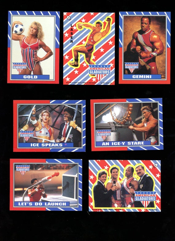 2 Complete 1991 American Gladiators TV Sticker Sets
