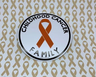 Childhood Cancer Family Sticker Orange Ribbon