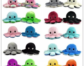 Doudou Pieuvre Octopus Doudou Réversible Mood Octopus Vert En peluche