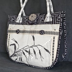 SOLD Upcycled Japanese fabric tote.