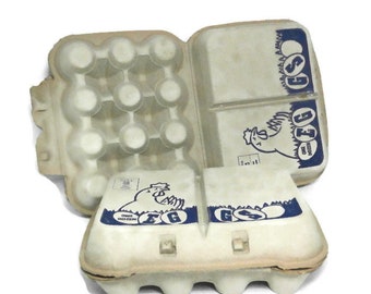 5 Vintage Egg Cartons Unused 1970&#39;s Authentic Store Egg Cartons New Old Stock