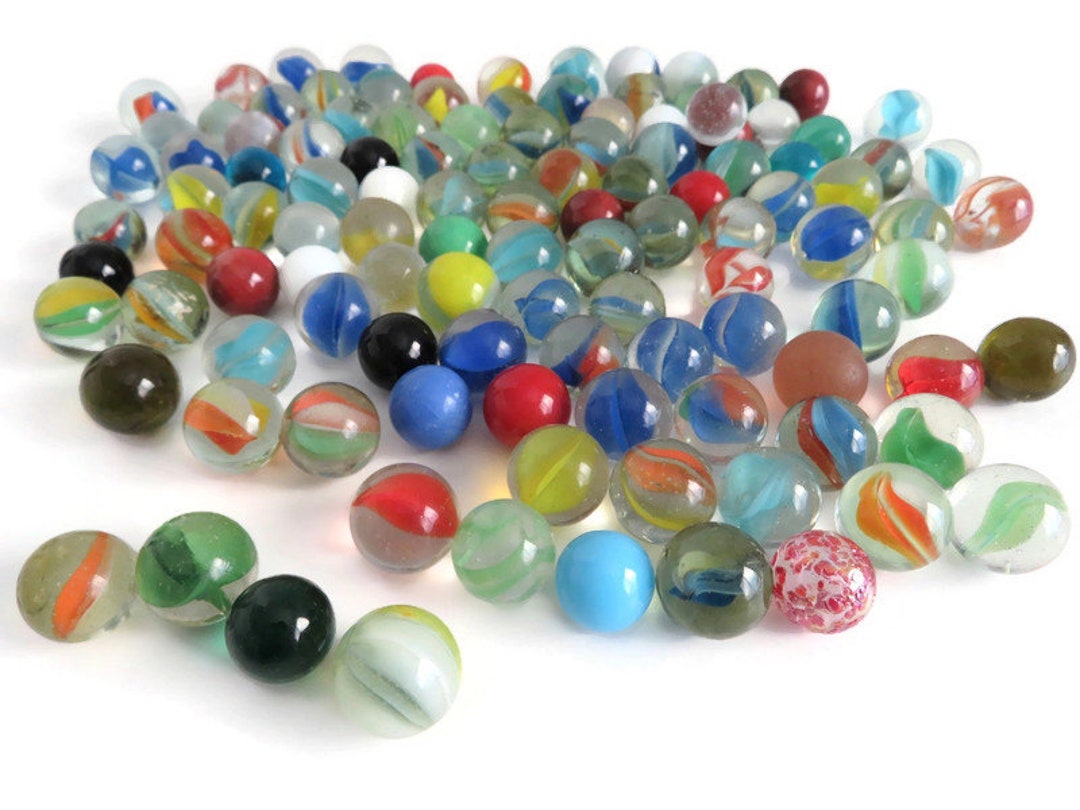 Vintage Marbles Estate Find of 100 Marbles Over One Hundred Assorted Collectible Marbles Variety