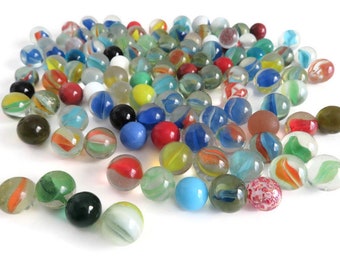 Vintage Marbles  |  Estate Find of 100+ Marbles  |  Over One Hundred Assorted Collectible Marbles |  Variety of Old Marbles