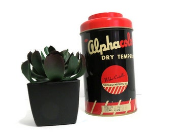 Vintage AlphaColor Dry Tempera Paint Can, 1950s Weber Costello Tin