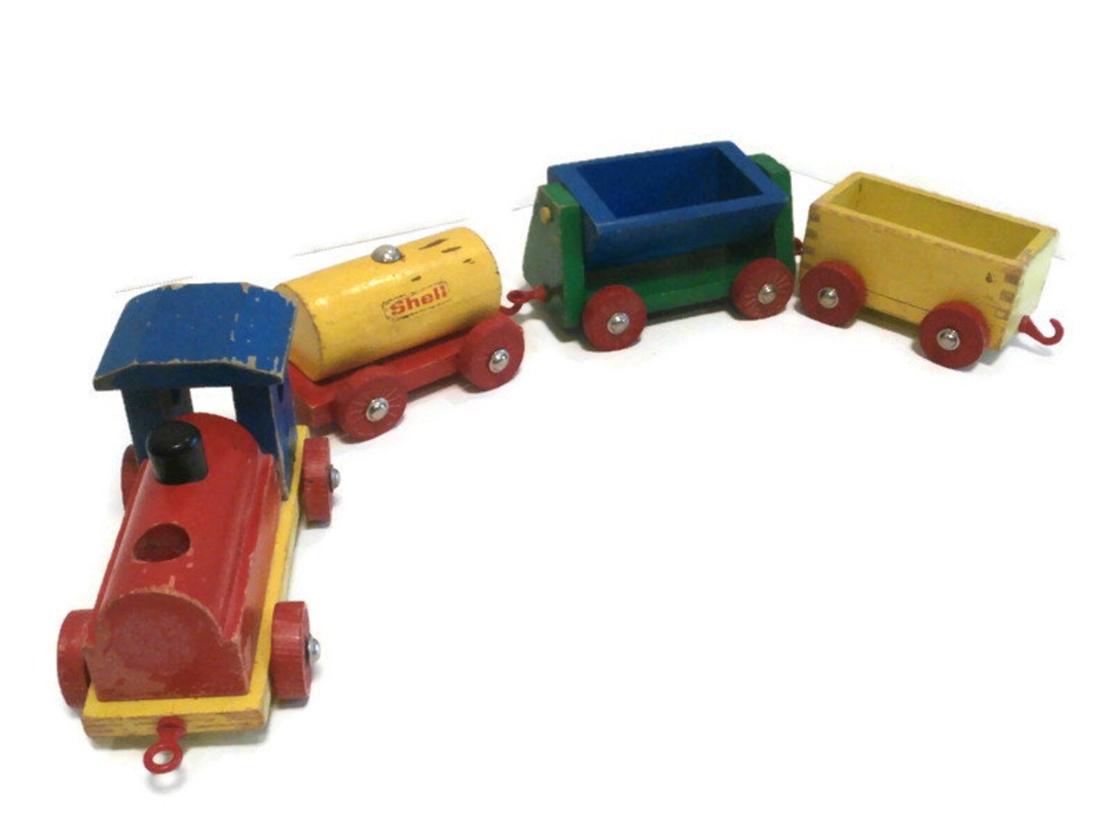 Old Vintage HEROS Wooden Toy Train Set Made in Etsy Nederland