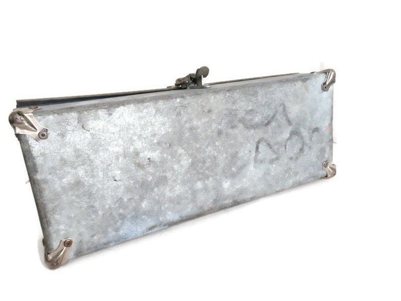 Vintage Metal Box Old Galvanized Metal Tool Box Industrial Etsy