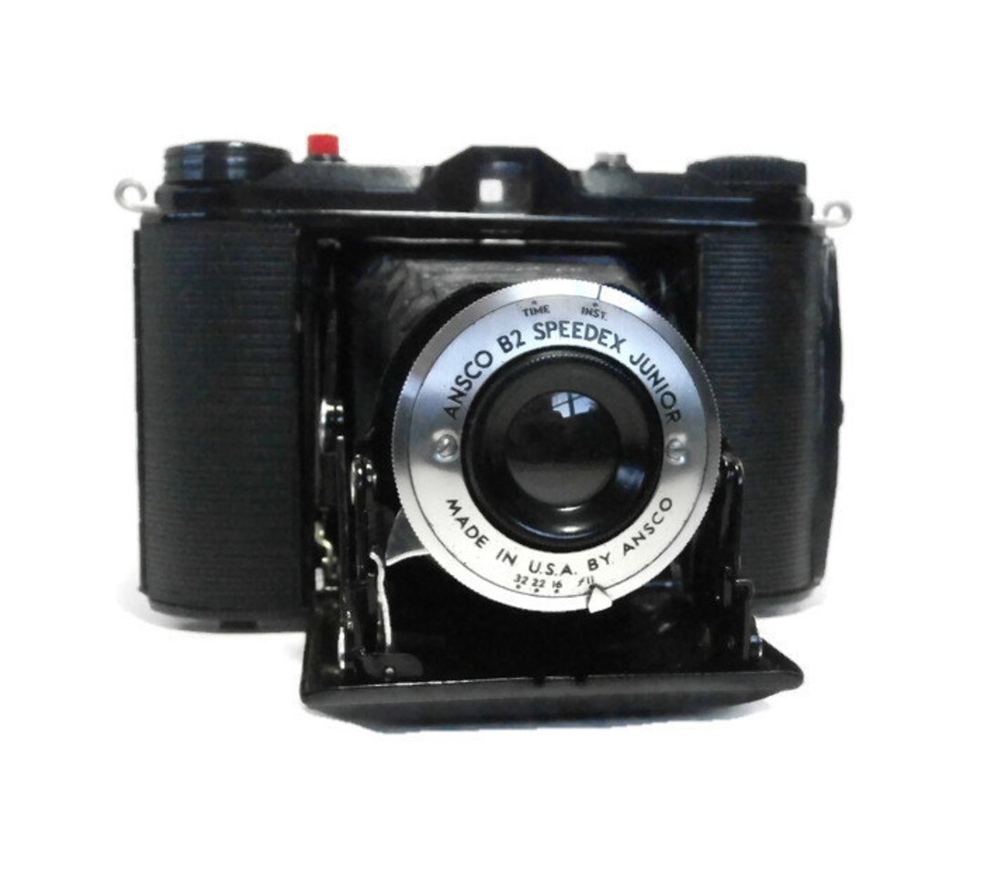 Vintage Ansco B2 Speedex Jr Camera | Folding Bellows Camera With Case ...