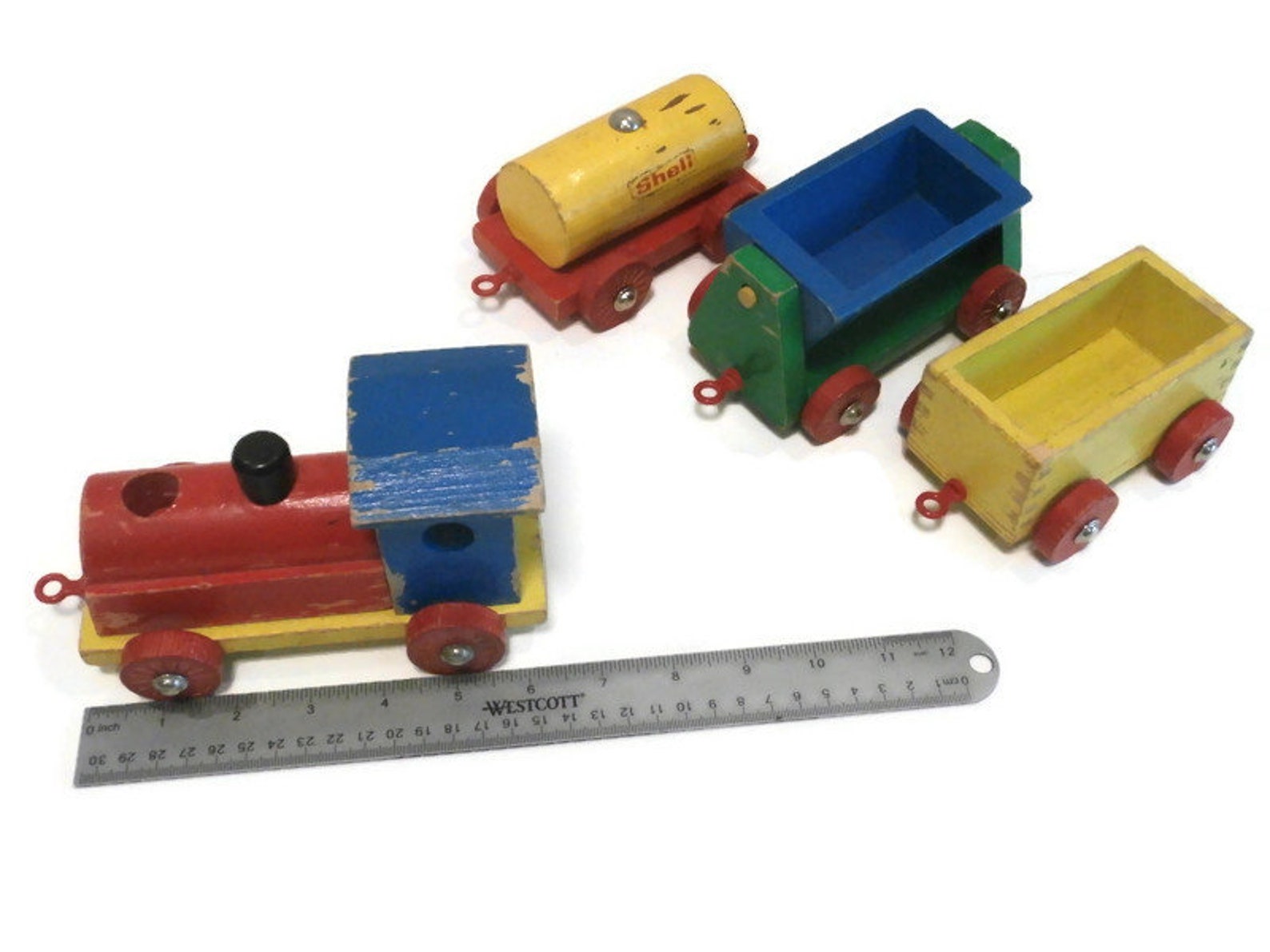 Vieux vintage HEROS Wooden Toy Train Set Made in West Etsy