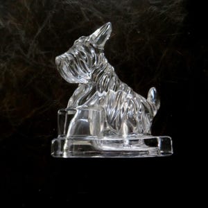 Vintage Clear Glass Scottie Dog Book End Paperweight Old Collectible Large Glass Heavy Terrier Figure Bookend Office Decor Display