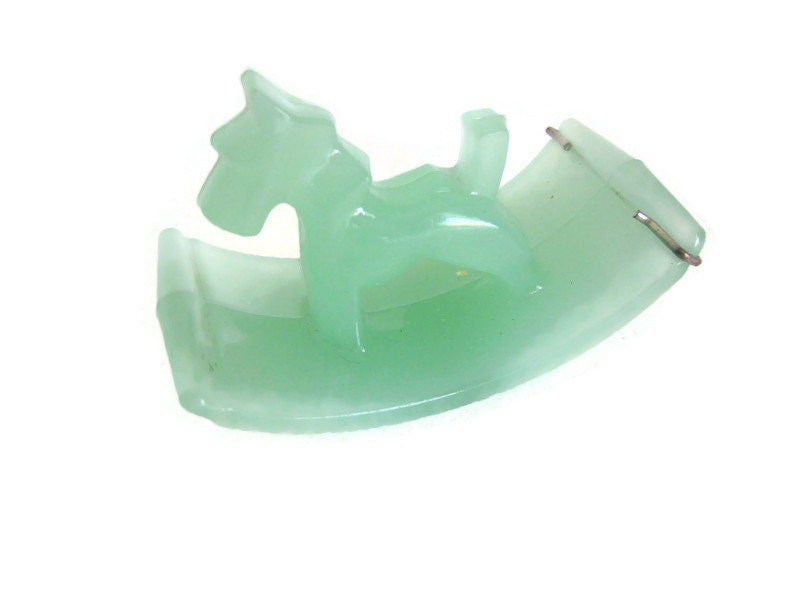 Vintage Jadeite Scottie Dog Ink Blotter Art Deco Green Glass Etsy