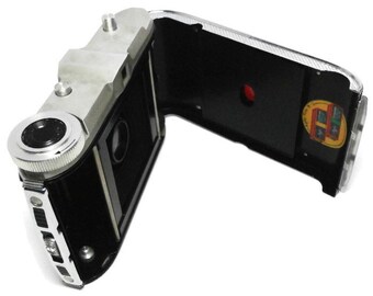 AGFA - Appareil photo Bellows avec étui en cuir d'origine