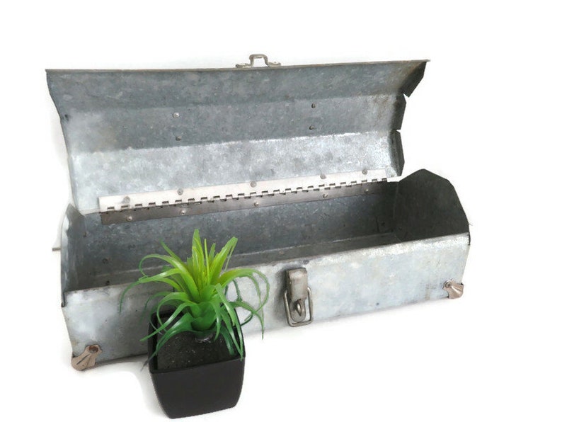 Vintage Metal Box Old Galvanized Metal Tool Box Industrial Etsy