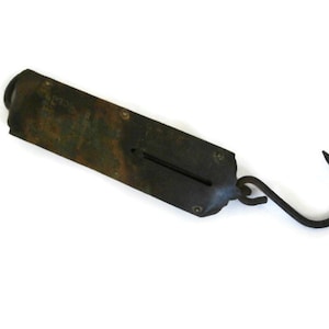 Vintage Landers Hanging Scale | Brass Front Improved Spring-Balance Scale | 50 Pound Collectible Scale | Old Nautical Decor Photo Prop
