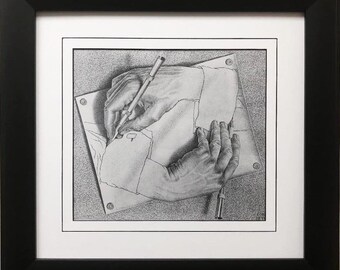 Escher Drawing Hands Etsy