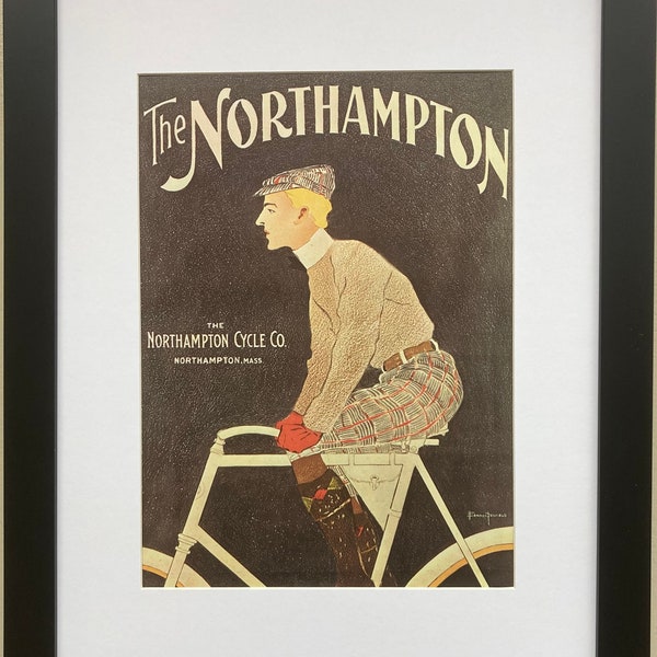 Vintage  Bicycle Poster "Northampton Bicycles" (1895)  Framed Art