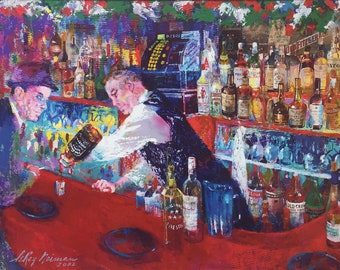 LeRoy Neiman &quot;Frank at Rao&#39;s&quot; NEW Poster Art Lithograph Sinatra Rat Pack print