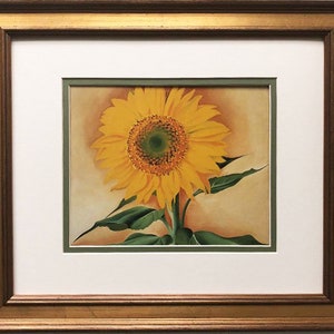 Georgia O'Keeffe "A Sunflower from Maggie" Art Print Custom Framed