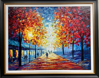 Svetlana Valuyeva ロシアンアート リトグラフシリアルAP Slava Ilyayev Original Oil Painting 'river of Love 1' LARGE