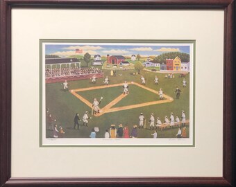 Steven Klein "America's Game" Hand Signed & # Primitive Framed Baseball Art