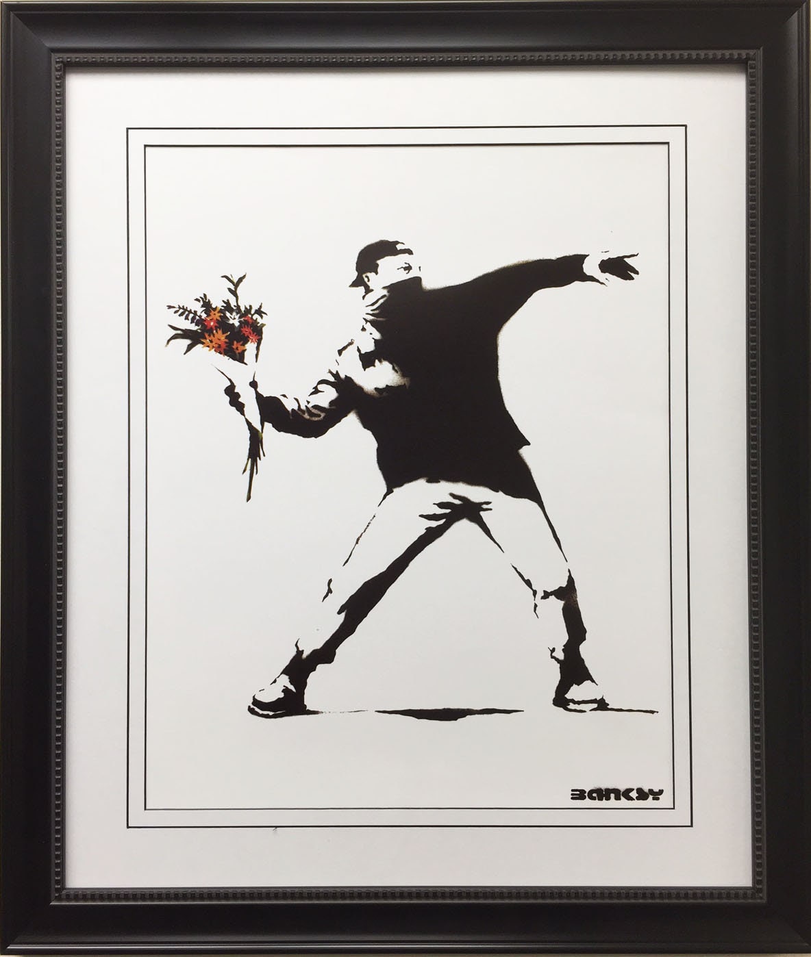 Banksy Style Molotov Cocktail Canvas Print - Urban Graffiti Art, 34x20 Inches