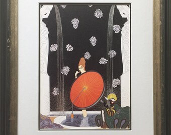 Erte "The Bath of the Marquise" CUSTOM FRAMED Print Art Deco Design Fancy Classy