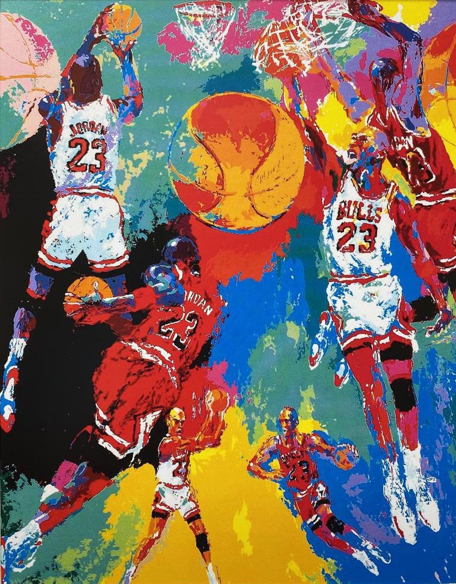 Leroy Neiman michael Jordan FRAMED New Art Etsy