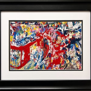LeRoy Neiman &quot;21 Club Bar&quot; NEWLY CUSTOM FRAMED Art