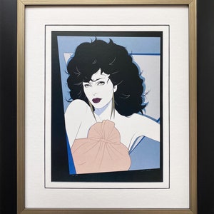 Patrick Nagel &quot;Joan Collins&quot; NEW CUSTOM FRAMED Art Deco Print