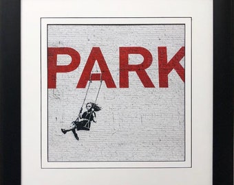 BANKSY "Swing Girll" New FRAMED Graffiti Art